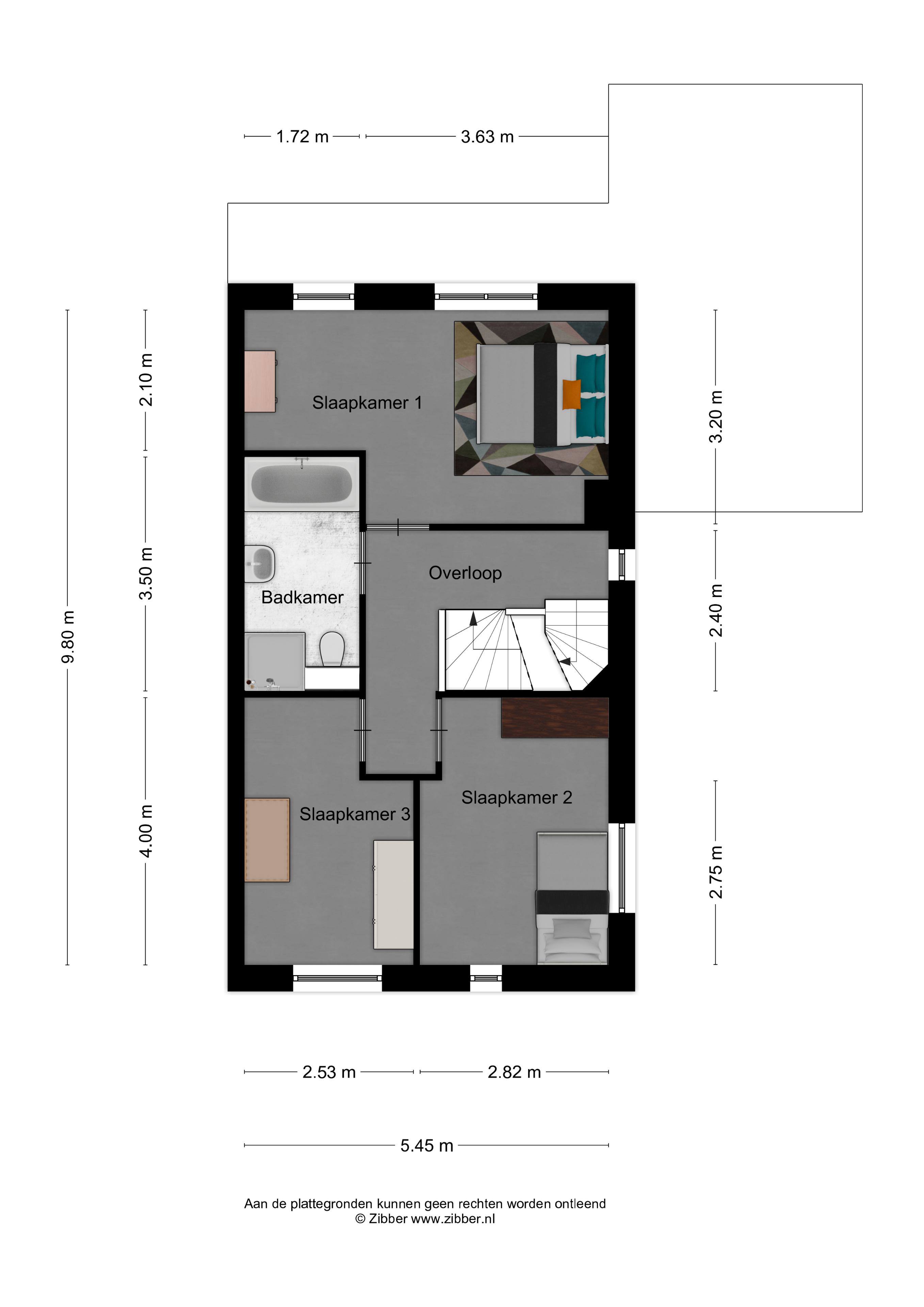 1e verdieping twee-onder-een-kapwoning
